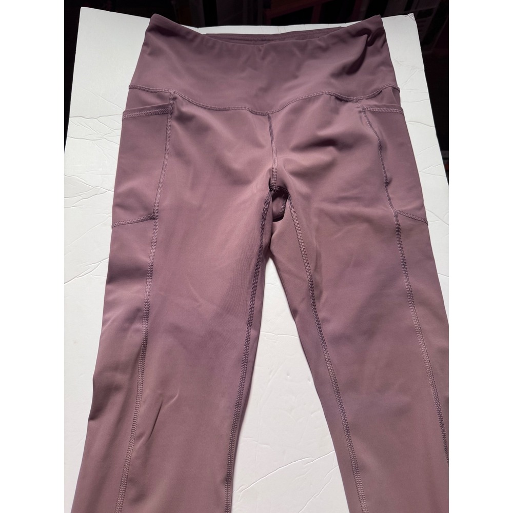 RBX Active Womens Mauve Purple High Waisted Pocket Leggings Size L RN 63619